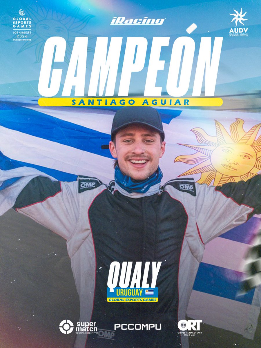 AUDVesports's tweet photo. Santiago Aguiar piloto de @SARTxMC  se quedó con la Qualy Uruguay 🇺🇾 al coronarse campeón y será el representante de Uruguay de cara a las clasificatorias regionales (Agosto) rumbo al mundial de @GE_Federation que se disputará en Los Angeles en diciembre.

Santi logró unos records increibles siendo el mejor tiempo en cada 1 de las 3 clasificatorias para largar primero y tambien ganó cada una de las  carreras disputadas anoche 100% en VIVO y con casteo de @_yonivoy