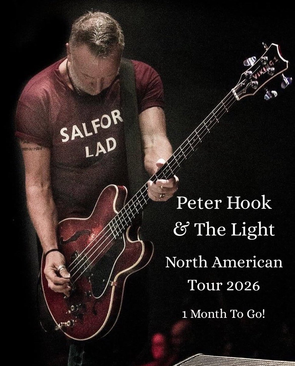 joydivision's tweet photo. Just 1 month to go until @peterhook &amp; The Light return to North America.

The band will perform New Order’s 2001 LP ‘Get Ready’ for its 25th anniversary, followed by a full second set of both Joy Division &amp; New Order classics.

See the dates &amp; get tickets: https://t.co/cPRahiU86H https://t.co/mbfj0oyfEM