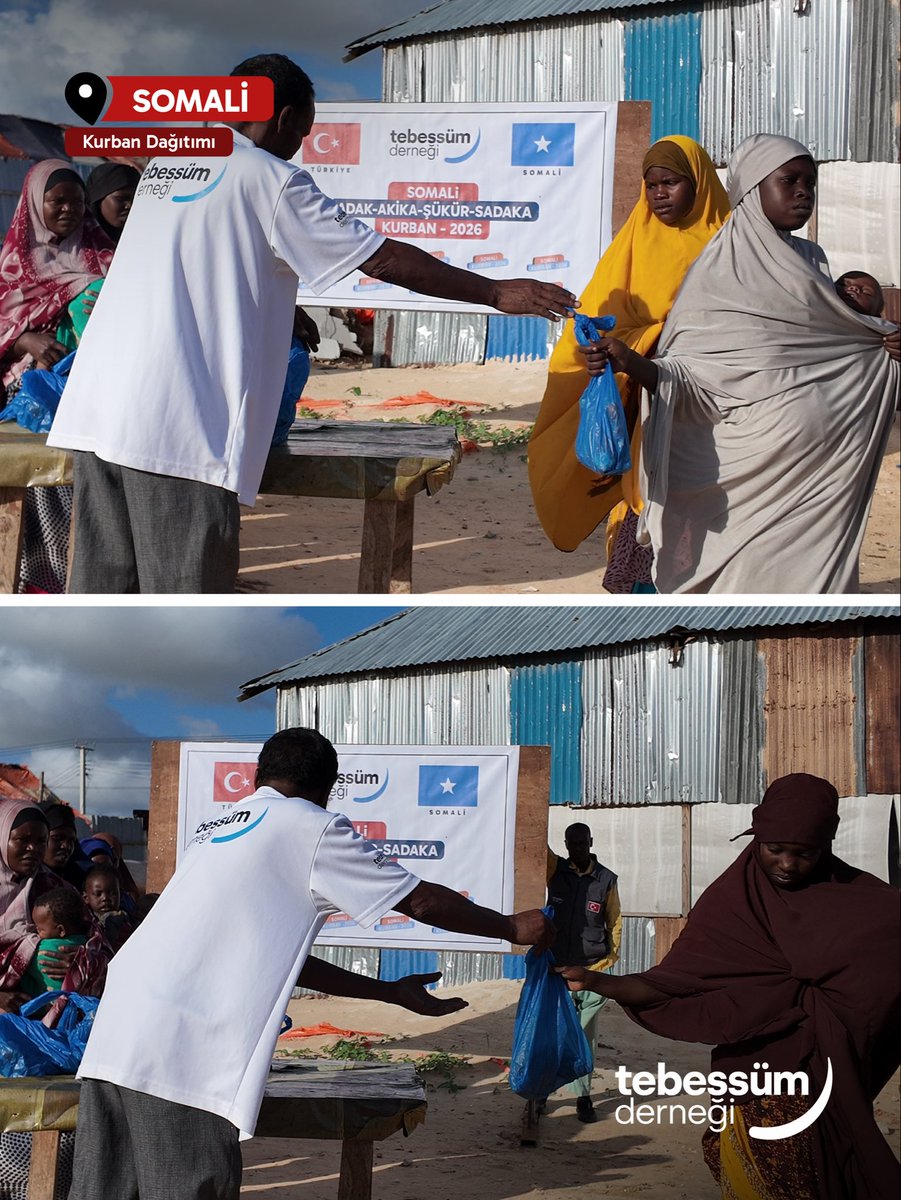 TebessumDernegi's tweet photo. 📍Afrika / Somali 🇸🇴 &amp; Çad 🇹🇩
Adak-Akika-Şükür-Sadaka Kurbanı Dağıtımı

Kurban emanetlerinizi Somali ve Çad'da ihtiyaç sahibi ailelere ulaştırdık.

Rabbimiz yapılan tüm hayırları kabul eylesin. 🤲 https://t.co/0lYGCv6kBi