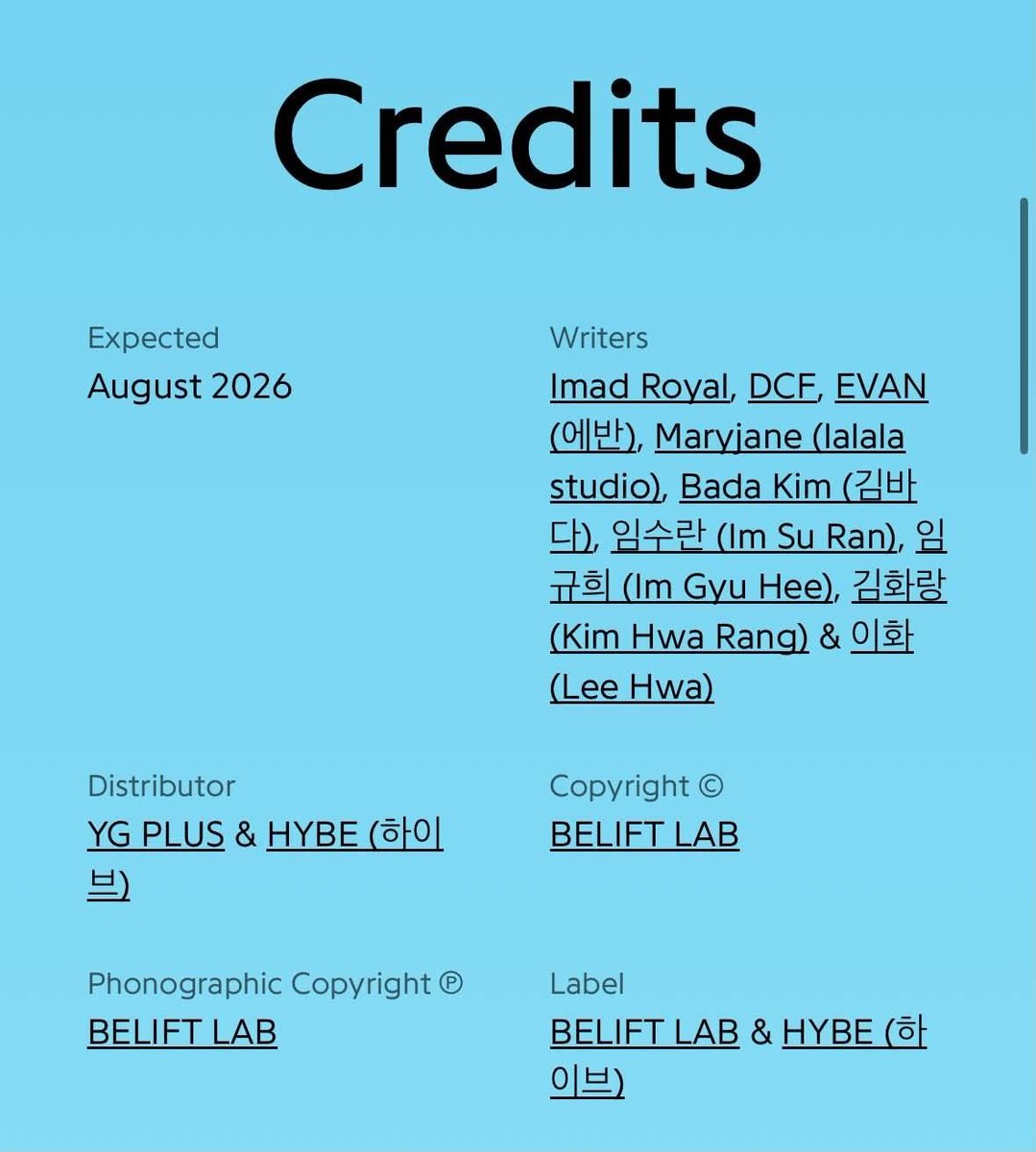 HeeseungUSA's tweet photo. 🎧 According to Genius, Producers Imad Royal, Kim Bada, and Im Su Ran are credited for EVAN's unreleased track "Death of Me."

Producer Imad Royal is widely recognized for his global hits with keshi and Doja Cat.

Producer Kim Bada has worked with Kim Jaejoong and ILLIT on their hit songs.

Producer Im Su Ran is known for her works with major K-pop artists including ENHYPEN, Kepler, and TWS.

#EVAN #에반
#HEESEUNG #희승 #李羲承 #ヒスン
@h_evva_n @evan_officialJP
