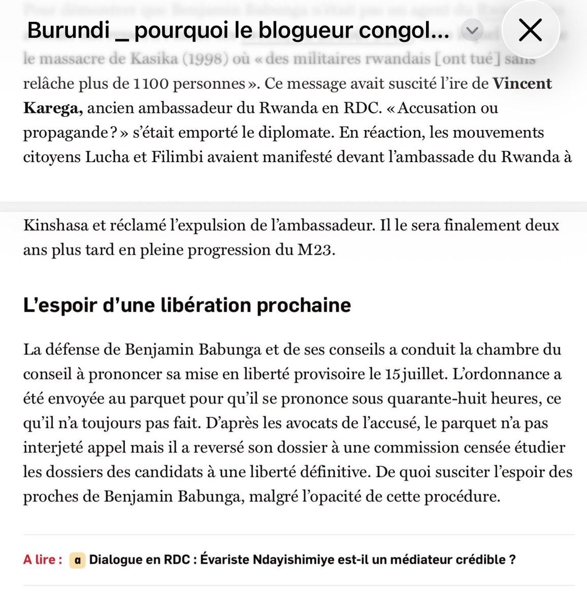 AwaziDr's tweet photo. Pilate dit : « Je n’ai trouvé cet homme coupable d’aucun des crimes dont vous l’accusez. » Luc 23:14

Le 15 juillet 2026, la Chambre du Conseil a dit la même chose pour @benbabunga :
LIBERTÉ PROVISOIRE.

Quand la justice parle, les accusations tombent.
#FreeBenjaminBabunga 🇨🇩 https://t.co/E7LEeWEaNi