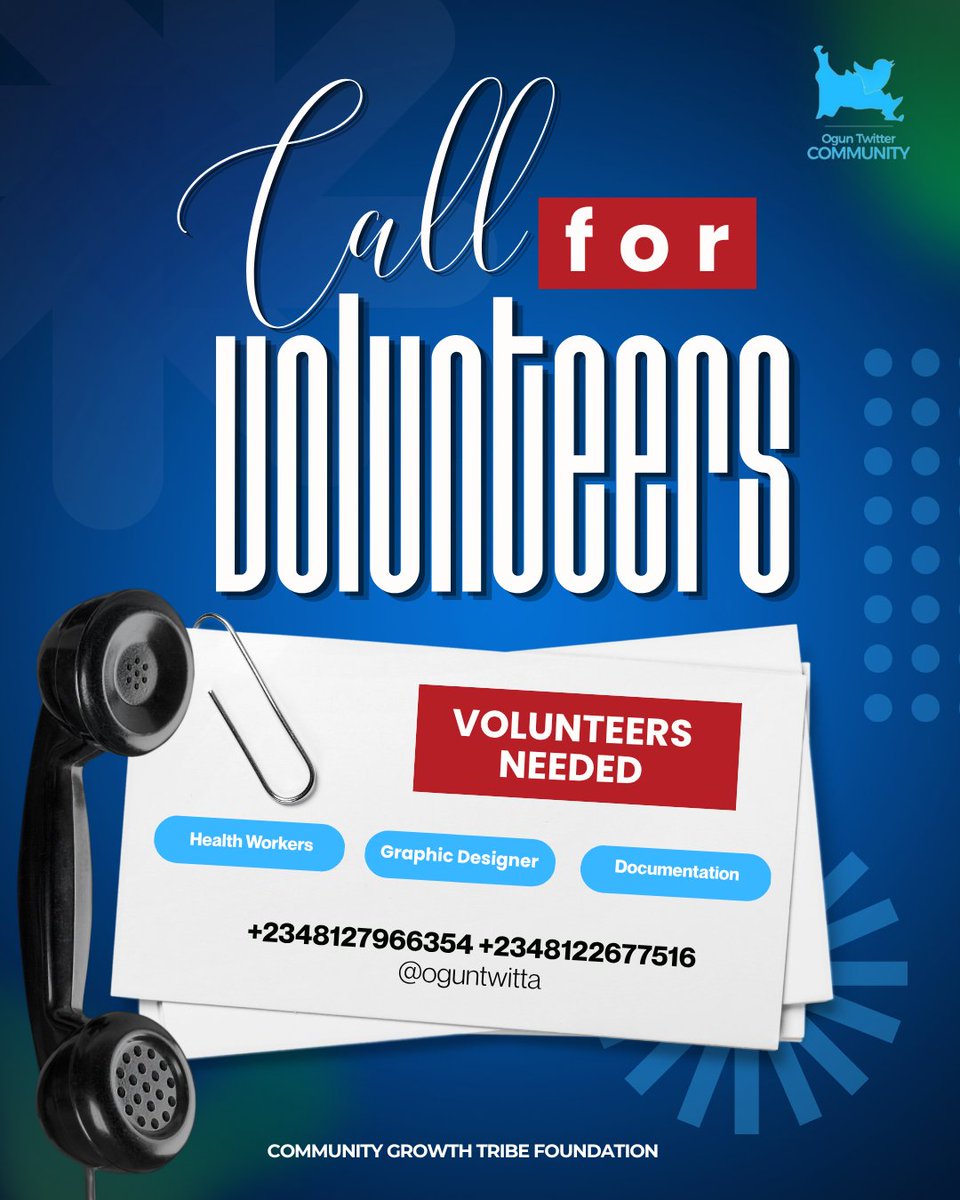 OgunTwitta's tweet photo. As we approach the 2026 #OGTCweek, we are officially calling for volunteers for our outreach program! If you would like to be a part of this, please reach out to the contact listed on the flyer. https://t.co/tZ9Kn9cO9L