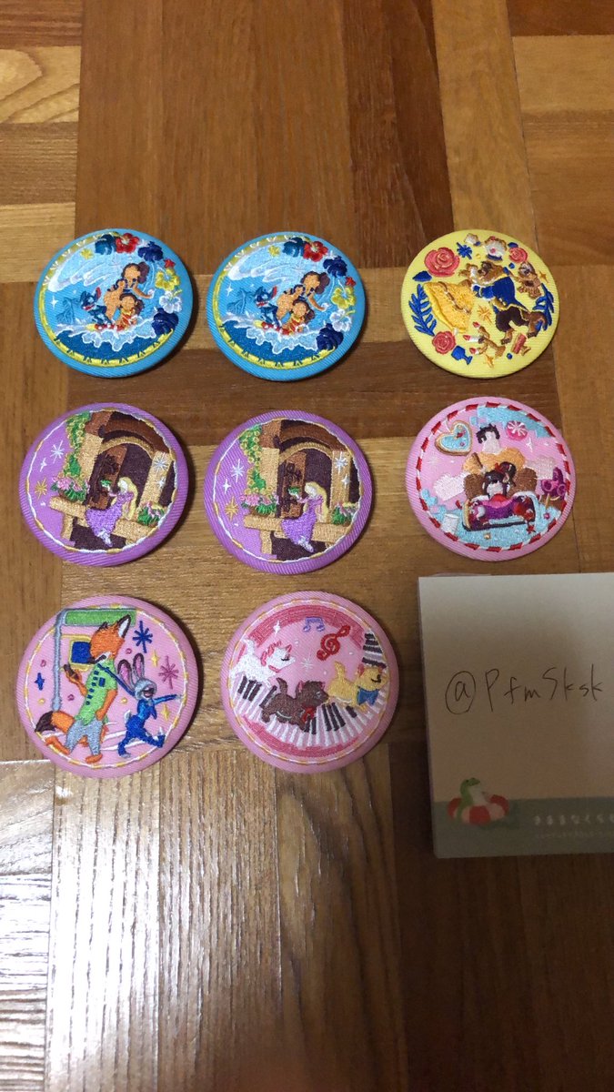 PfmSksk's tweet photo. ディズニー　刺繍缶バッジ　交換
【譲】スティッチ2
　　　ラプンツェル2
　　　ズートピア
　　　美女と野獣
　　　マリーちゃん
　　　シュガーラッシュ
【求】第一弾ピーターパン、ライオンキング
今弾トイストーリー、バンビ、アリエル
名古屋手渡し希望です。
よろしくお願いいたします。 https://t.co/Njamjskov3