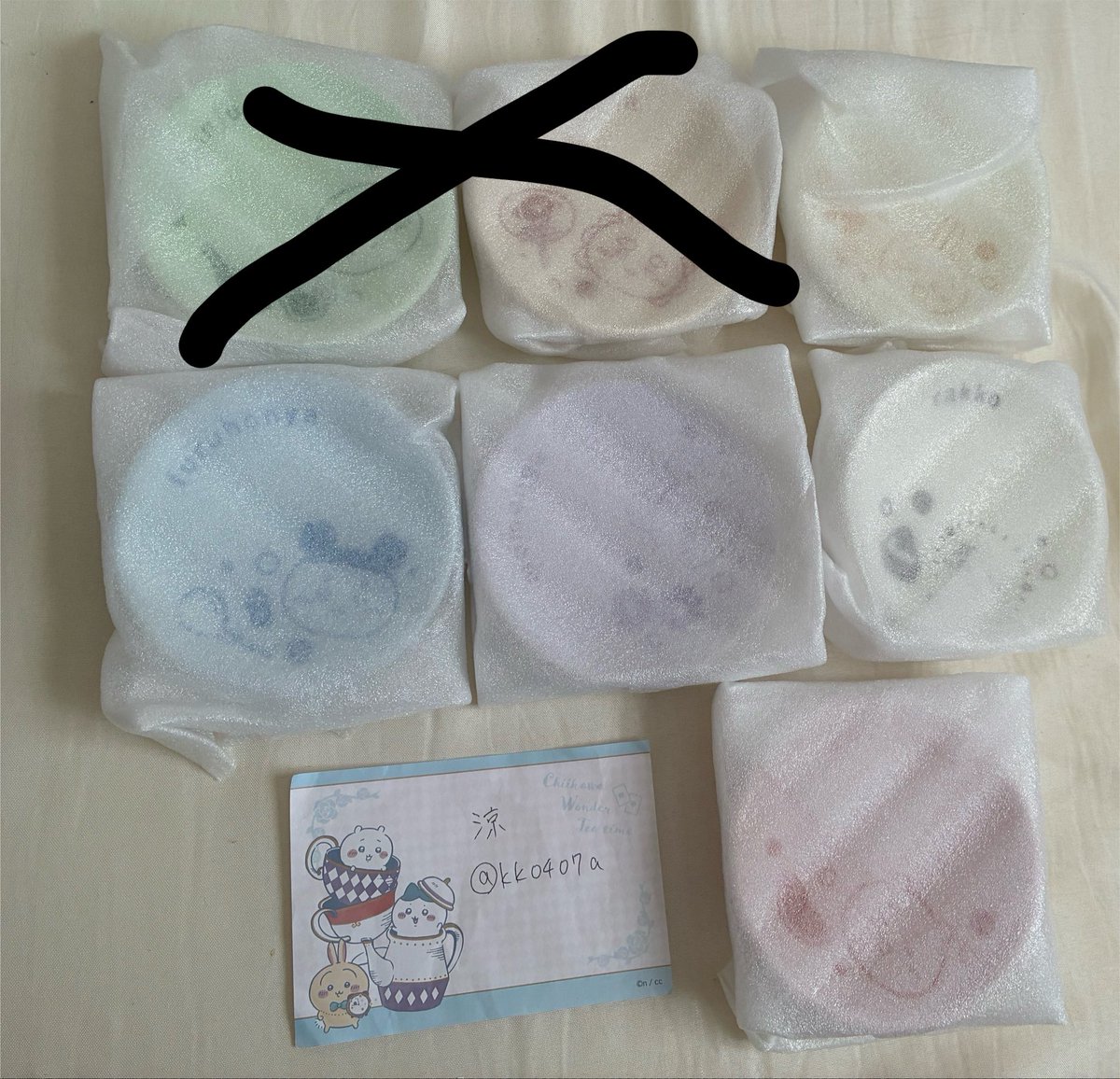 kk0407a's tweet photo. （交換もしくは譲渡）
ちいかわ　エニマイくじ

譲
画像1〜2枚目（ちいかわ、ハチワレ、うさぎ、モモンガ、ラッコ、古本屋）

求
リプ欄に添付している画像1〜2枚目赤丸のちいかわ・ハチワレ
異種ちいかわ、ハチワレのグッズ

もしくは定価＋送料

→ https://t.co/KLSOOTZiWA