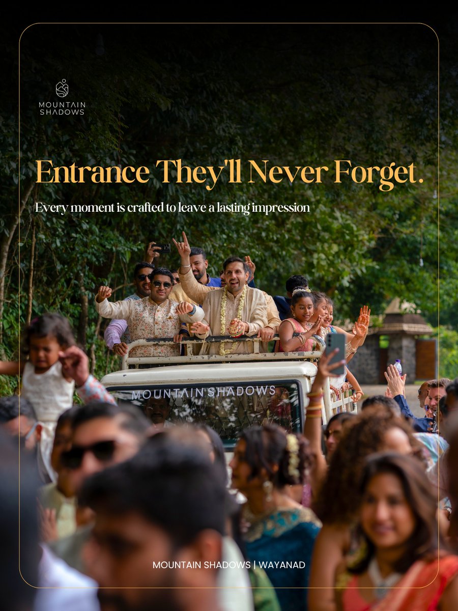 ShadowsWayanad's tweet photo. Wayanad is where your forever begins. 💍✨

Surrounded by misty mountains, serene lake views, elegant venues, authentic Kerala cuisine, and warm hospitality, Mountain Shadows Resort transforms your destination wedding into an unforgettable celebration. https://t.co/amNeRNXm6H