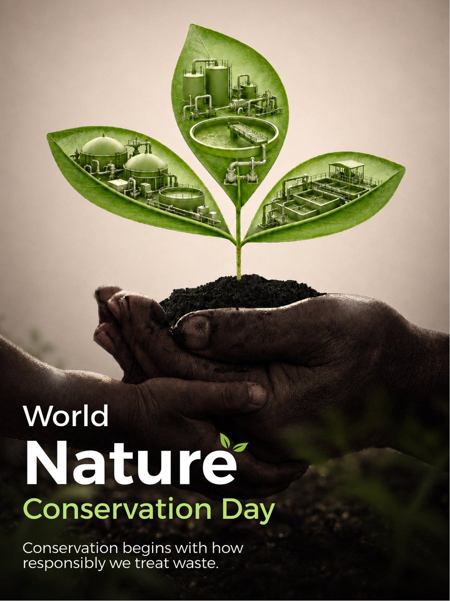 Hwt_India's tweet photo. Conservation is not only about protecting what remains untouched, but also about responsibly treating what we leave behind.

This #WorldNatureConservationDay, HWT remains focused on solid waste treatment, thoughtful engineering and resource recovery.

#HWT #WasteTreatment https://t.co/PQpO2PR5yt