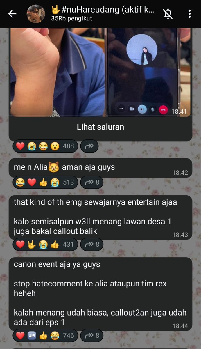 ddssjsj_'s tweet photo. @decendantflower Kejadian Nuha trade Chris jg bikin Nuha dihujat kok😀 sbnrnya Nuha jg udh berkali-kali warning dich, pas lg live,dan bales komen netizen untuk jgn hujat tim Rex, tp ya namanya netizen kalau ga ribut ga afdol😅 jd, komen hate itu diluar kendali Nuha🥲 https://t.co/Qd4iXYMty1