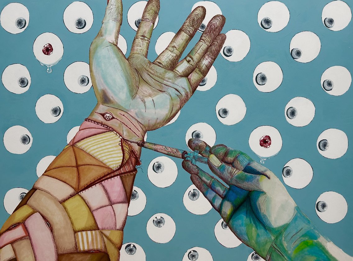 iida_mgmg's tweet photo. "Patchwork Therapy"イダ
あおば美術公募展　入選　受賞候補
#art 
#surrealism 
#psychedelicartist https://t.co/hi0fNyIUQ8
