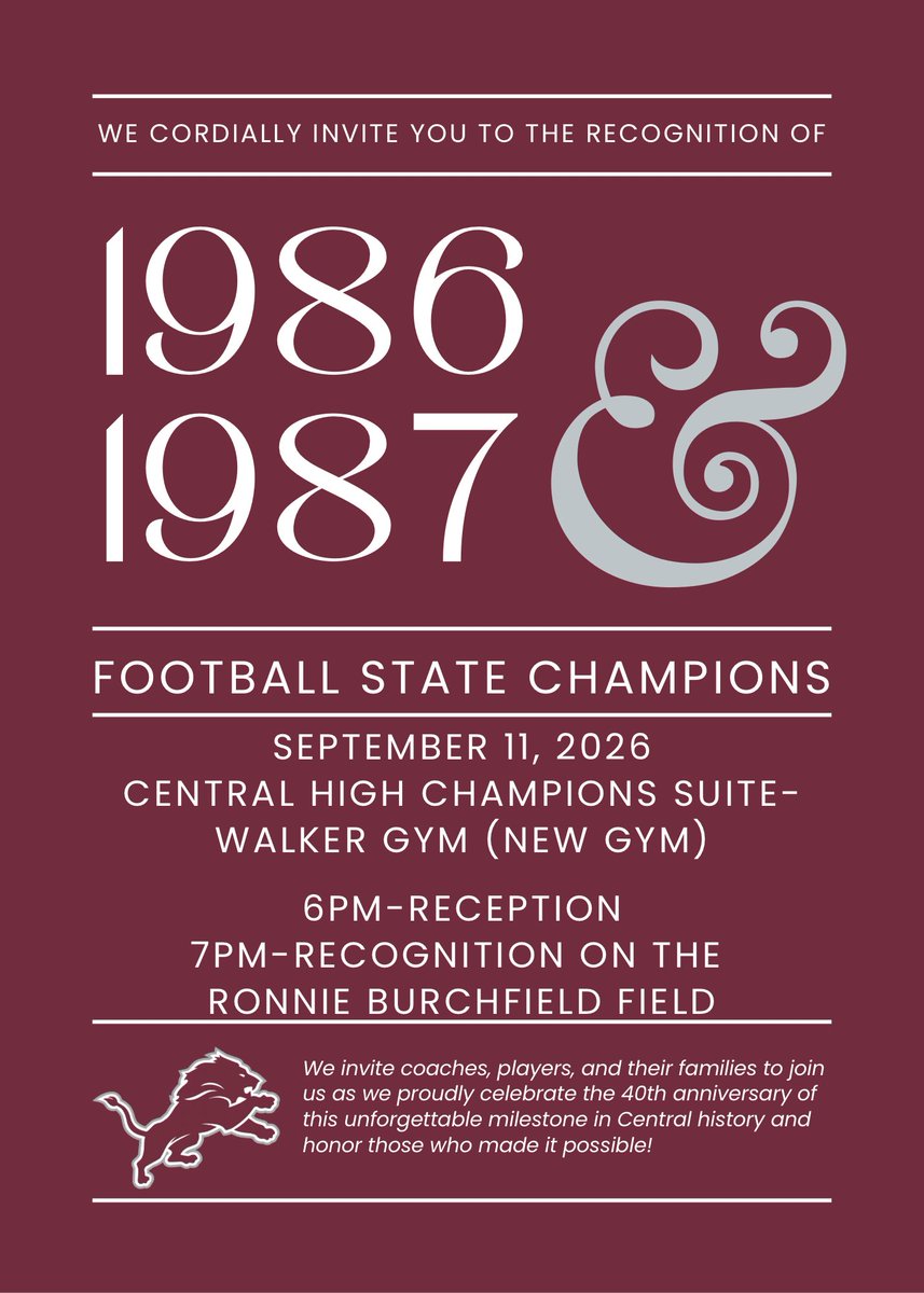 LionSportsCHS's tweet photo. Save the date!!
#lionstrong

@LIONSTRONGFB @HSM_WestGA @BillyLindahl @GradickSports https://t.co/QpO5Kjz1L1
