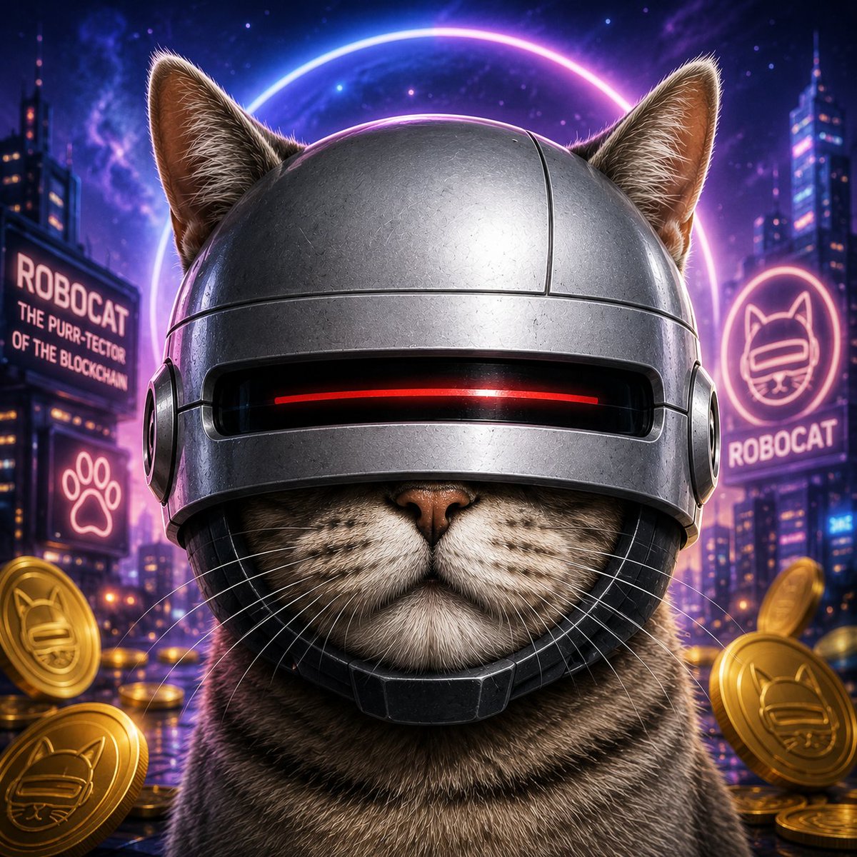 imnotsatoshi001's tweet photo. Born from the inspiration of ROBOCOP. Meet ROBOCAT.

$ROBOCAT https://t.co/M88mC4GtkL