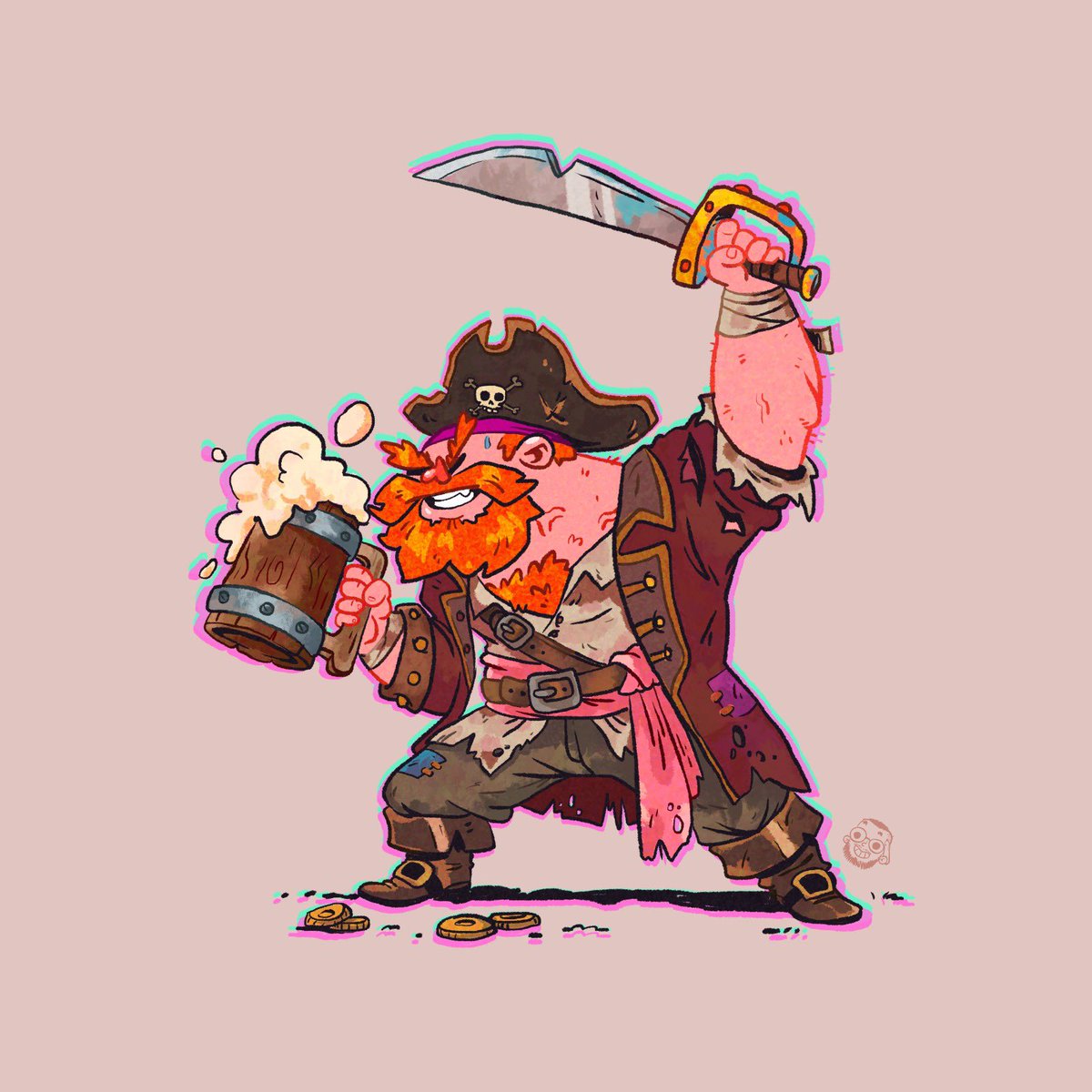 fredddinho's tweet photo. Aaargh! 🏴‍☠️🍺✨
#characterdesign #art #illustration #digitalart https://t.co/JlLvCIMJBx