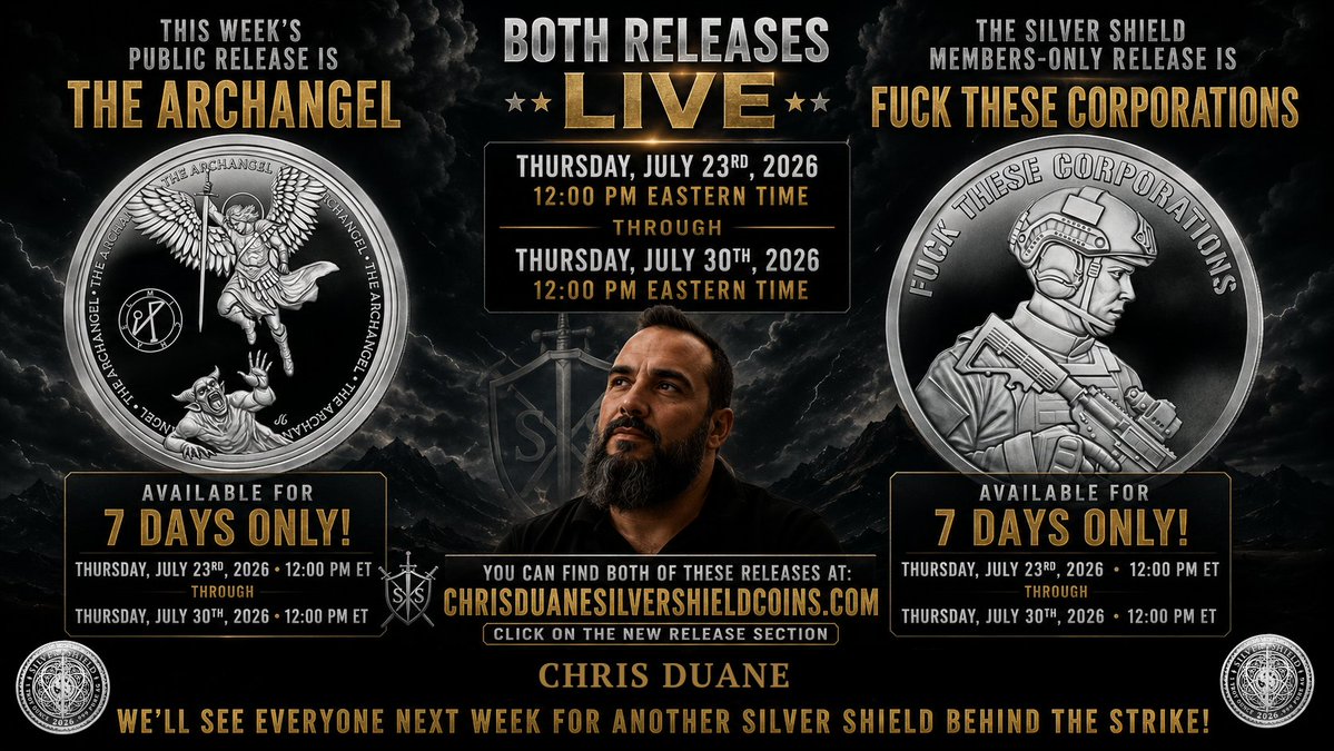 gerardognj's tweet photo. The Archangel strikes. The soldier awakens.

@SilverShield76 in Behind the Strike goes deeper into truth, conscience, physical silver, and the moment people stop serving systems they no longer believe in.

🔗https://t.co/1tNAt8hWXG

#SilverShield #PhysicalSilver #ChrisDuane https://t.co/0N2ZvF3Kwu