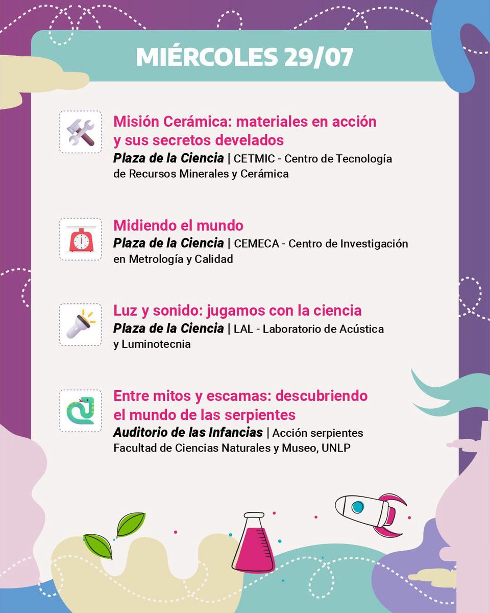 CICPBA's tweet photo. ✨ Última semana de Plaza de la ciencia ¡No te quedes afuera!

📆 Del 27 de julio al 02 de agosto 
⏰ De 12 a 17 hs.
📍 República de los Niños, La Plata. https://t.co/9yTZO3bAdj