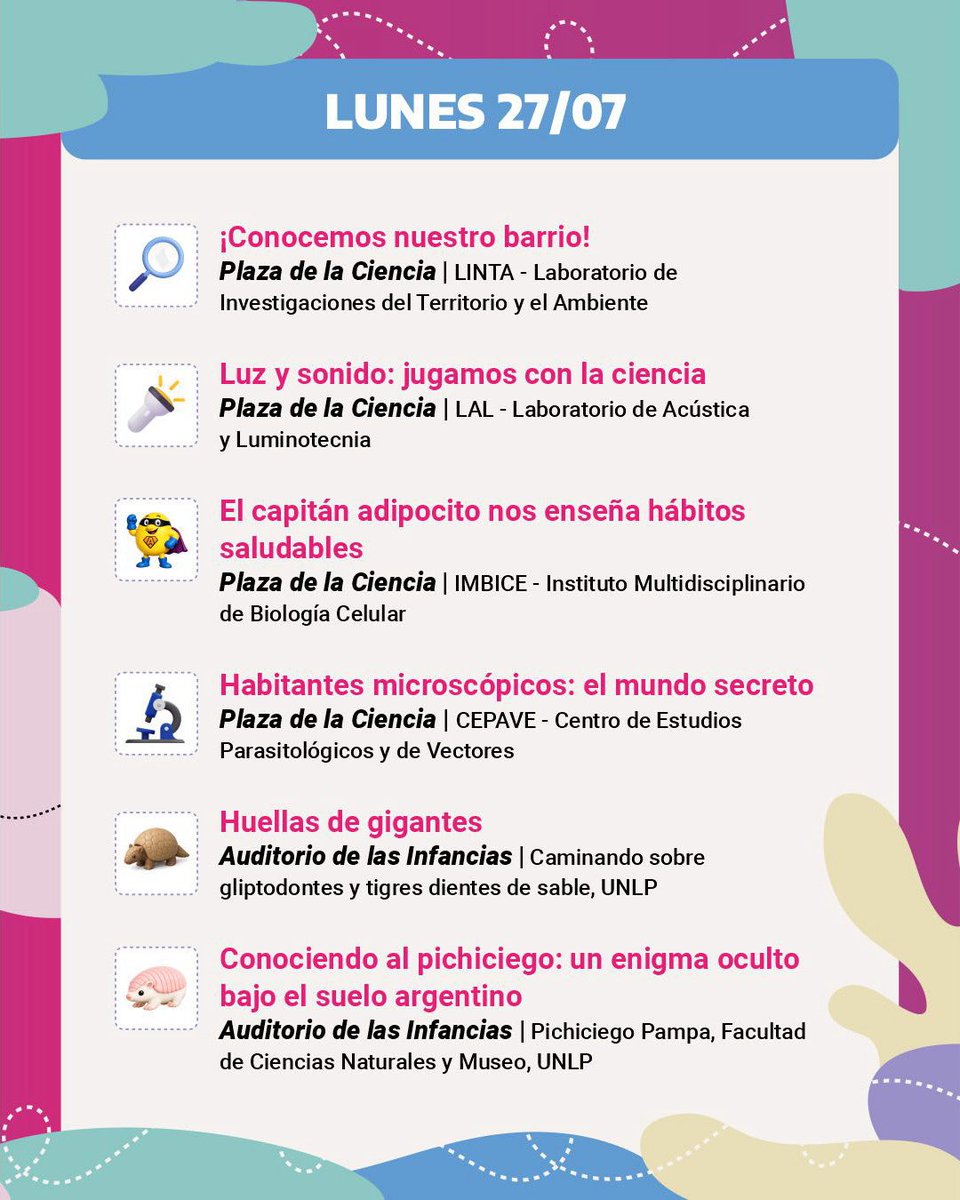 CICPBA's tweet photo. ✨ Última semana de Plaza de la ciencia ¡No te quedes afuera!

📆 Del 27 de julio al 02 de agosto 
⏰ De 12 a 17 hs.
📍 República de los Niños, La Plata. https://t.co/9yTZO3bAdj