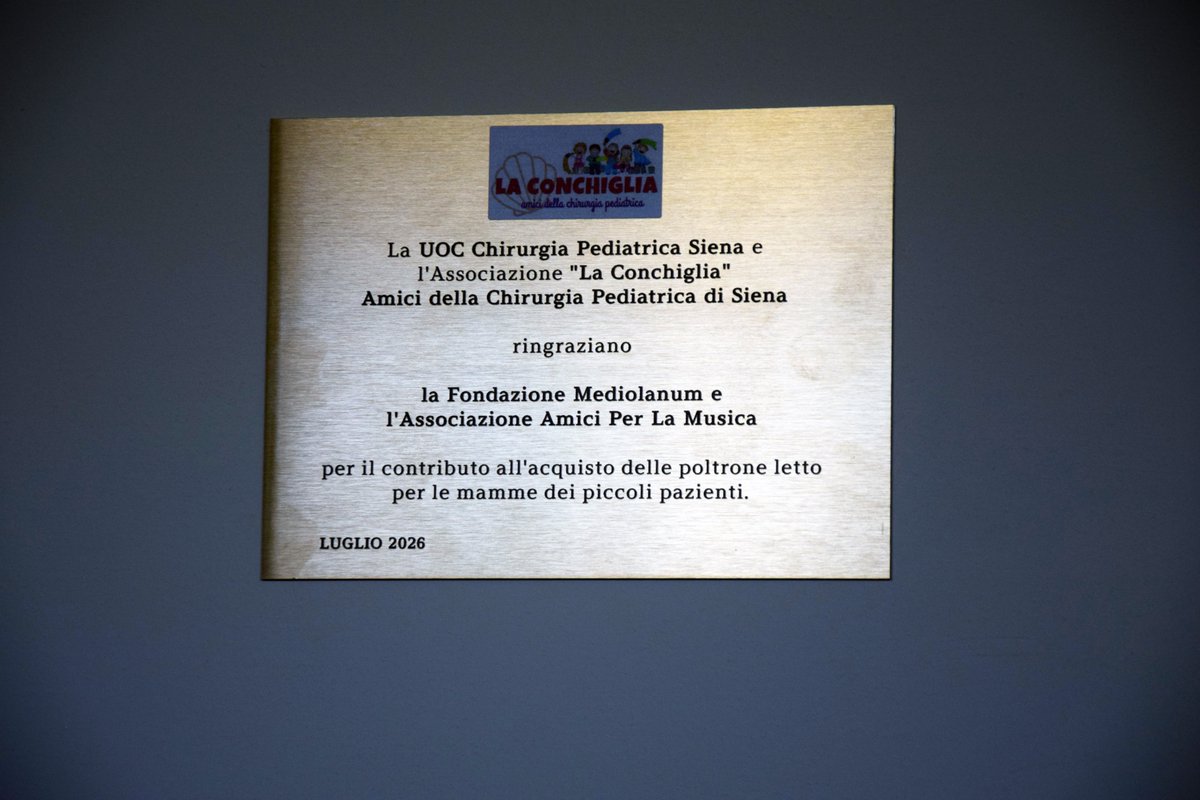 AouSenese's tweet photo. #ChirurgiaPediatrica, l’#AssociazioneLaConchiglia dona otto poltrone letto

✍️ https://t.co/LmyuyVKB8M https://t.co/tFrru5smMt