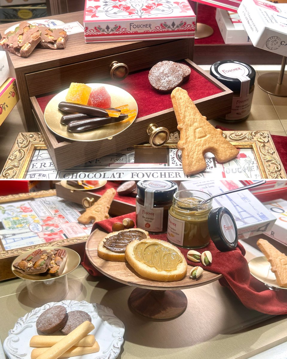 choccotte's tweet photo. 7/15に伊勢丹新宿に新しくオープンした、
フランスのチョコレートショップ🍫
FOUCHER PARIS ( フーシェ パリ )🇫🇷

凄いのは、1819年に出来たと言う由緒あるお菓子の老舗が、日本の伊勢丹にやって来た😊✨

チョコやサブレなどの焼き菓子をメインに、サロンデュショコラとはまた違った雰囲気が真新しい🍪

アートなデザインを重視したそうで、お洒落感あるお店🥰🎁