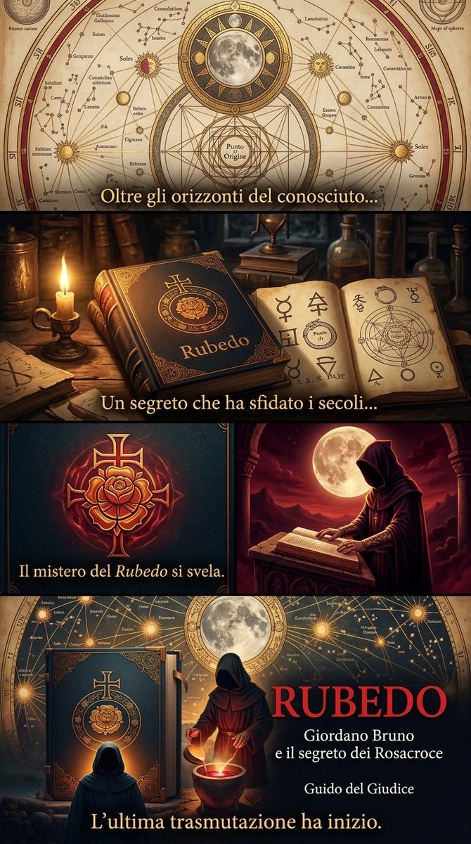ilNolano's tweet photo. #RUBEDO porta alla luce il legame tra #GiordanoBruno e la tradizione dei Rosacroce: #alchimia, memoria, cosmologia e il grande mistero della trasmutazione interiore.
Disponibile su Amazon · https://t.co/c3BBKQ3j2N
L’ultima trasmutazione ha inizio
#LibriDaLeggere #GuidodelGiudice https://t.co/1cJ4x5YCmG