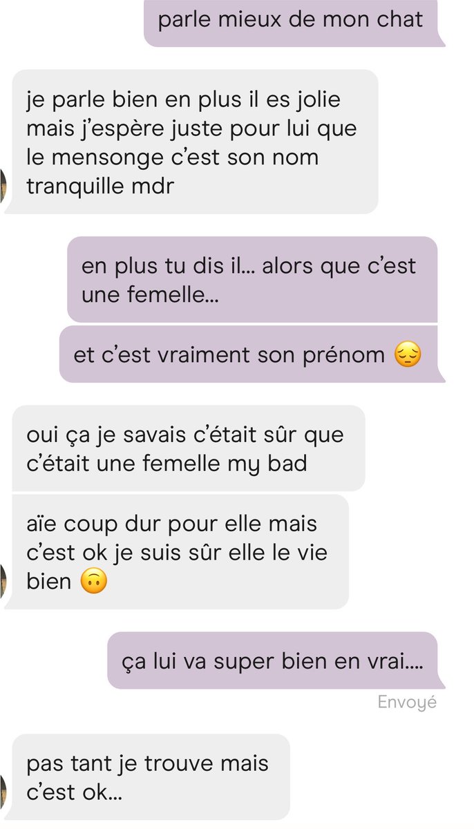 changmonbe's tweet photo. le mec a osé critiquer le nom de mon chat (elle s’appelle quiche) (j’ai supprimé le match) https://t.co/bH67SxLGLY