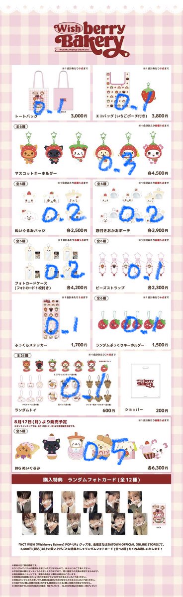 66Ummm's tweet photo. 엔시티 위시 일본 딸기 베이커리 팝업 대리구매

8/17 2시 반 입장
100엔 = 1000원
6000엔 포카⭕️

대형 위시돌은 소수만 받아요....^ㅡㅠ
품절 시 해당 굿즈 환불
https://t.co/qpSVOAZetd

시온 리쿠 유우시 재희 료 사쿠야 nct wish bakery md 도쿄 댈구 바쿠백 뱃지 포카 홀더 랜덤 가챠 키링 https://t.co/Axqt8HaxqD