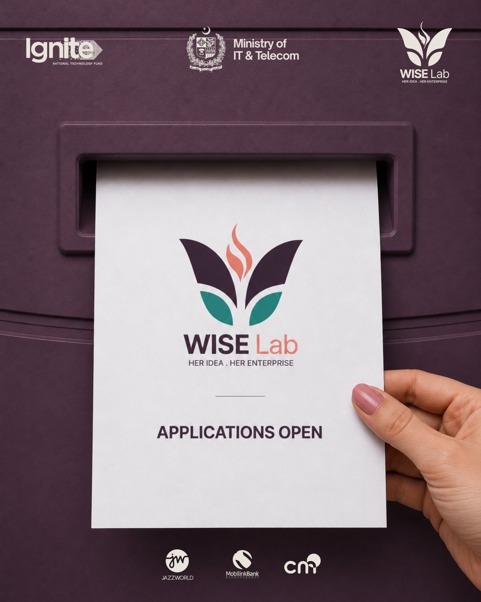wise_labpk's tweet photo. 🚀 Applications are open for WISE Lab - Women-Led Startup Incubation Programme!

Women with a tech-enabled idea, MVP or early-stage startup can access 6-month incubation, mentorship, market linkages &amp; grant opportunities of up to PKR 2M.

Apply by 31 Aug: https://t.co/8KVO1aAbdC https://t.co/cdG9AwhQ36
