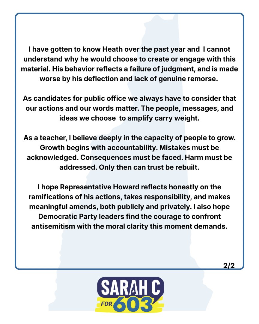 SarahC603's tweet photo. My statement regarding Mr. Heath Howard. https://t.co/gaWbr5ZyJo
