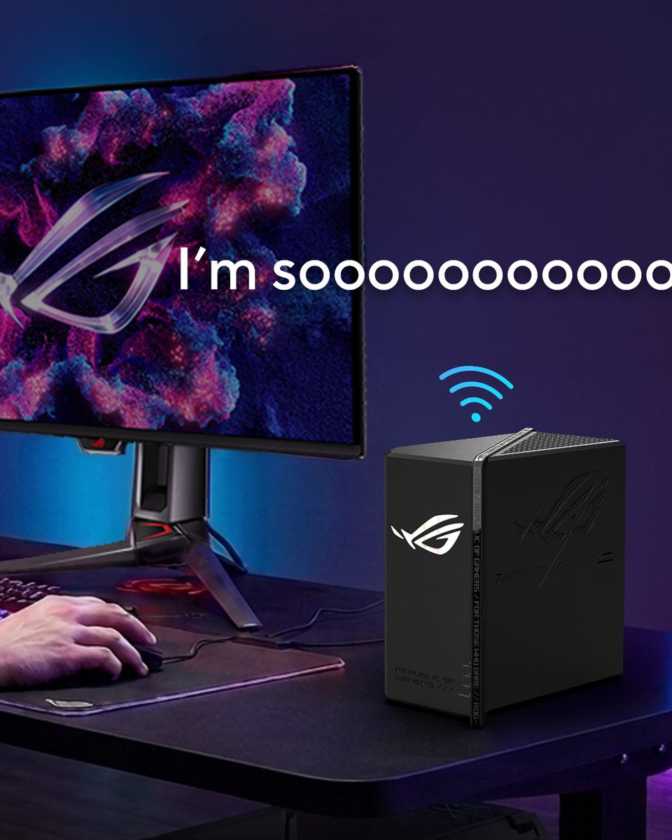 ASUS_ROG's tweet photo. Me: "I don't need a new router"
Also me: sooooooooooooooooooooooooo ready for lower ping and smoother gameplay 🎮🔥

Find your #upgrade 👉 https://t.co/xQE3G37TC2

#AllSetForWiFi7 #ROGRouter #WiFi7 https://t.co/lOx2xYvf9b