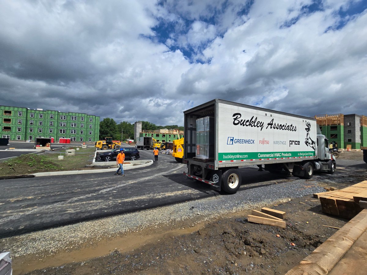 buckleyHVAC's tweet photo. Just another day on the road for our delivery team. Last week we were onsite in Albany, NY delivering a truckload of curbs and equipment supports to our client Alltek Energy Systems on a multi-family project.  The project consists of 2 - four-story buildings with over 185 units. https://t.co/qaZdgasdnY