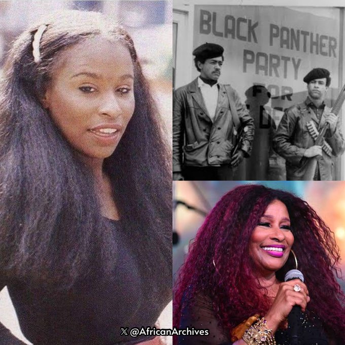 AfricanArchives's tweet photo. At 16, Yvette Stevens joined the Black Panther Party. She was responsible selling the Black Panther newspaper & helping start the free breakfast program for children.

You might know her by another name: CHAKA KHAN!

Yvette Marie Stevens better known as Chaka Khan, was born on March 23, 1953 in Chicago, IL.  
In the late 1960s, Khan attended several civil rights rallies and joined the Black Panther Party after befriending fellow member Fred Hampton. Though many believe she was given the name Chaka while in the Panthers, she has made it clear that her name, Chaka Adunne Aduffe Hodarhi Karifi was given to her at the age of 13. She married fellow musician, Hassan Khan, in 1970.
Early on, she caught the attention of music icon Stevie Wonder, who penned her first smash hit with Rufus, “Tell Me Something Good.” The single from the group’s 1974 platinum-selling album, Rags to Rufus, earned Chaka her first Grammy Award. With Chaka as the group’s dynamic center, Rufus became one of the most popular acts around selling out shows throughout the country and dominating the airwaves with hit after hit with songs such as “You Got the Love,” which Chaka co-wrote, “Once You Get Started,” “Sweet Thing,” “Everlasting Love,” “Do You Love What You Feel?” and “Ain’t Nobody,” Chaka’s second Grammy Award-winning song with Rufus. Rufus and Chaka Khan racked up five RIAA certified gold and platinum albums during their time together