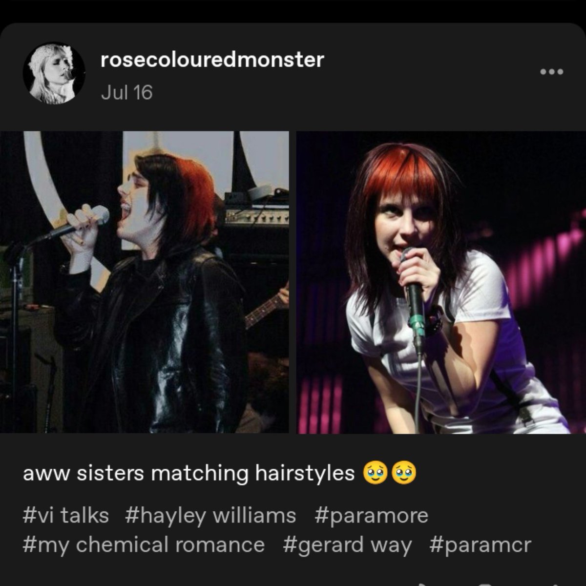 rosecolouredvi's tweet photo. that one oomf that's too paramcr pilled https://t.co/VJtTlcqeTD