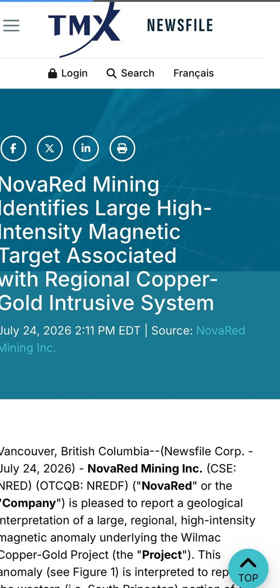 Chanonphutmak's tweet photo. 🚨 NRED JUST IDENTIFIED A LARGE MAGNETIC TARGET.

NRED plans 4 IP/AMT surveys, expanded soil sampling and an initial drill program. The goal is to test whether the magnetic target carries copper-gold mineralization.

#teenagee #sundayvibes $ARM https://t.co/U9RsGUg4AL