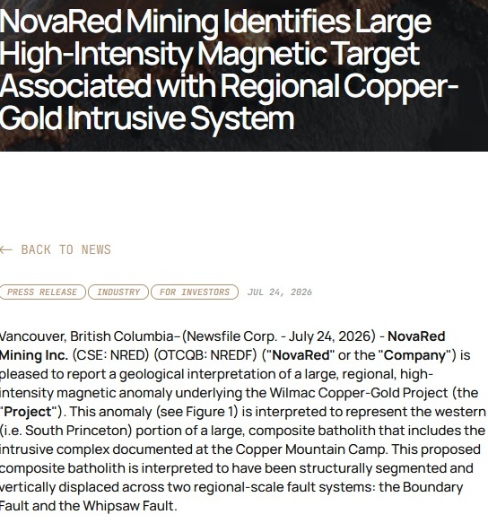 boluk8532's tweet photo. NRED'S NEXT STEP IS GEOPHYSICS, SOILS AND INITIAL DRILLING.

High-intensity magnetics suggest a large intrusive system beneath Wilmac. NRED plans 4 IP/AMT surveys, more soil sampling and initial drilling, pending permits.

#MOMSON #HOTD $BBAI https://t.co/B6XHINM8Zo