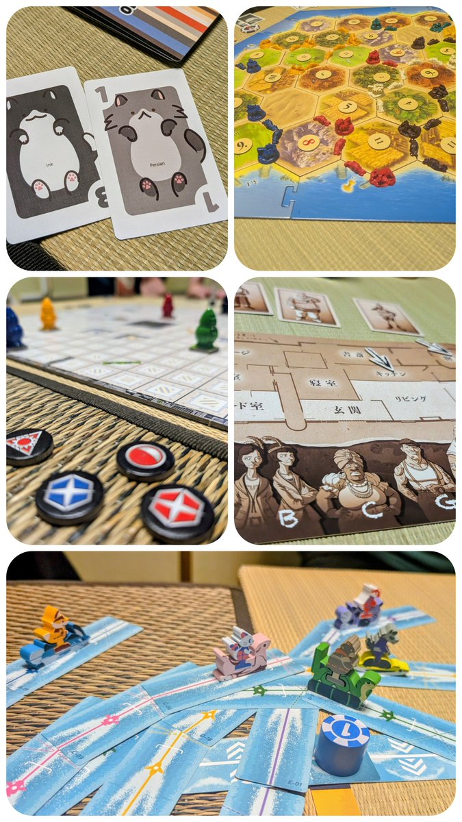 BrainSportsYOU's tweet photo. 7/26は信夢さんでボドゲ会！🎲

遊んだゲーム👇
Meou 10
ファイフォ
6人カタン
ハイパーロボット
厄介なゲストたち
トーネードスプラッシュ
ジャストワン
ドブル

今回もいろいろ遊べて大満足😊 https://t.co/f4lcXhKwIR