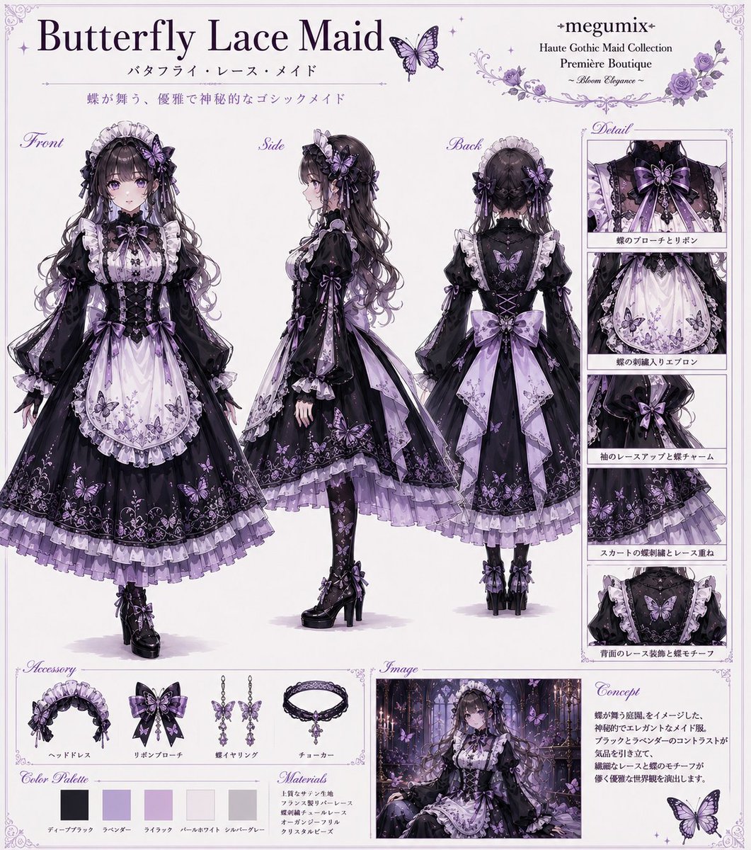 👗AI衣装デザイン図鑑👗 ✨「megumix Haute Gothic Maid Collection
