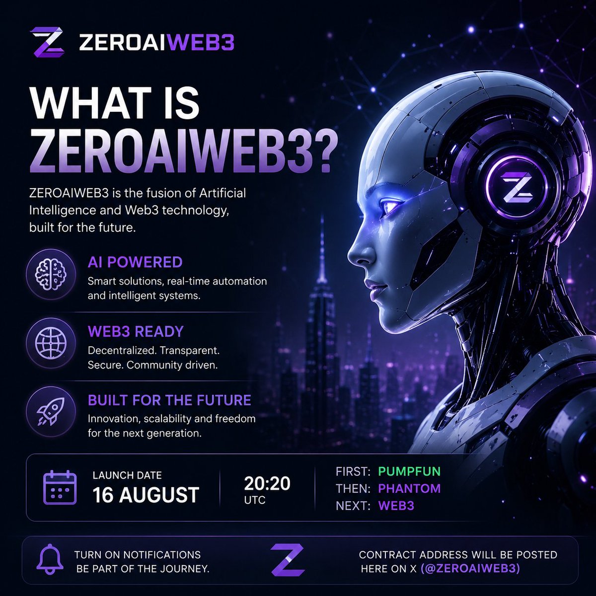 ZEROAIWEB3's tweet photo. 🤖 WHAT IS ZEROAIWEB3?

#solana #web3 #Phantom #pumpfun #dexscreener #ai #zeroaiweb3 https://t.co/CQK4aEzLET