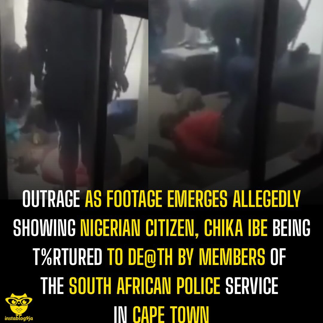 instablog9ja's tweet photo. Outrage as Footage Emerges Allegedly Showing Nigerian Citizen, Chika Ibe Being T%rtured to De@th by Members of The South African Police Service in Cape Town 

A Nigerian man has d+ed following a police operation in Bellville, Cape Town, South Africa, sparking calls for an independent investigation. The Nigerian Consulate General in Johannesburg identified the deceased as Ibeh Chika Simon, saying the incident occurred on July 23. 

Videos circulating online appear to show police officers a§§aulting him, with one officer allegedly using what appeared to be a polyethylene bag to repeatedly s¥ffocate him. The circumstances surrounding the operation remain under investigation. 

In a statement, the Federal Government condemned the incident and called for an immediate, transparent investigation. The consulate also raised concerns over the sho%ting of another Nigerian, Egwabor Patrick Chuks, who is receiving treatment for severe injuries. 

The mission said no allegation against a suspect justifies excessive force, stressing that every individual is entitled to due process under the law. 

Meanwhile, the Nigerian Citizens Association South Africa (NICASA) identified the deceased as Chika Ibe from Abia State and alleged he was be@ten and s¥ffocated during the operation. However, the South African Police Service (SAPS) has not confirmed the allegation, stating that the case is being investigated by the Independent Police Investigative Directorate (IPID).