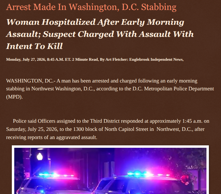 ArtFletcher9's tweet photo. Arrest Made In Washington, D.C. Stabbing https://t.co/yobNVsEiDz via @Englebrooknews #WashingtonDC #CrimeNews #NorthwestDC #Stabbing #Arrest #Assault #Intent #Kill @HRG_Media @LodiNJNews @fordmb1 @SarahGeving1 @Shannon96574094 @DanCook26214426 @Daytobehappy @janninereid1 @gator4kb18 @TrumpWasRite2 @KathyKbrose @RobGerundo @JimBobW49