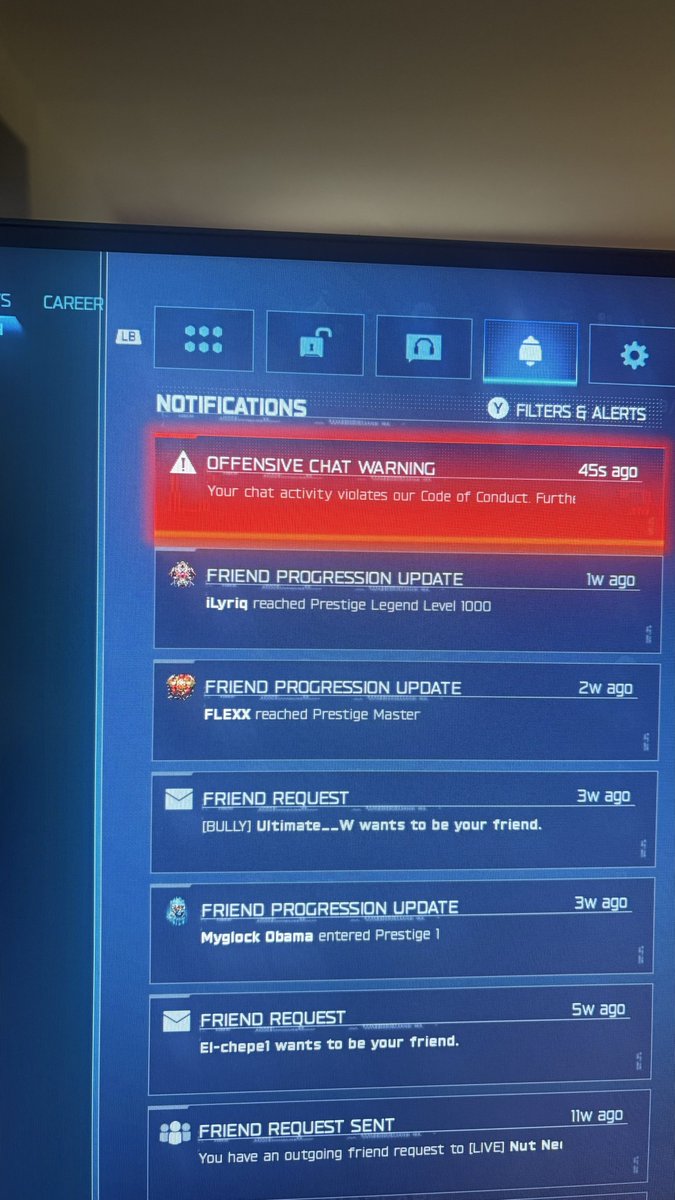 sentfromplut0's tweet photo. @CallofDuty ain’t no way bruh 😭 take this corny ahh chat ban shi out the game. Imagine getting a warning for saying “how sad” &amp; that’s the response which probably never received a warning https://t.co/ID7m5eBR3a