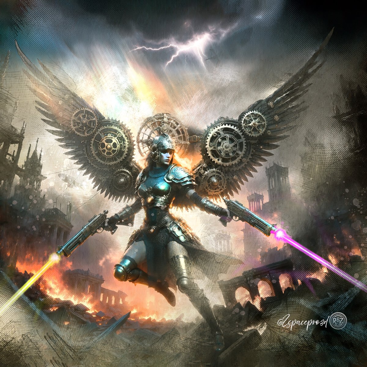 zspacepro3d's tweet photo. Steampunk double Gunner #SteamPunk #PopFusion #Photoshop https://t.co/X94LKUEsYD