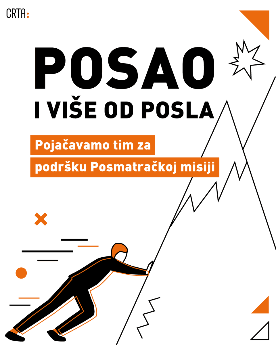 CRTArs's tweet photo. 📢Na period od 3 do 6 meseci angažujemo saradnice i saradnike koji vole rad s ljudima, umeju da organizuju sebe i druge i ne plaše se tesnih rokova.

Ako te zanimaju izbori, priliku za ovakvo iskustvo ne propuštaš.

Prijavi se na budideo@crta.rs ako deliš naše vrednosti i poseduješ neku od opisanih veština 👇
https://t.co/FGKXe3YOXi