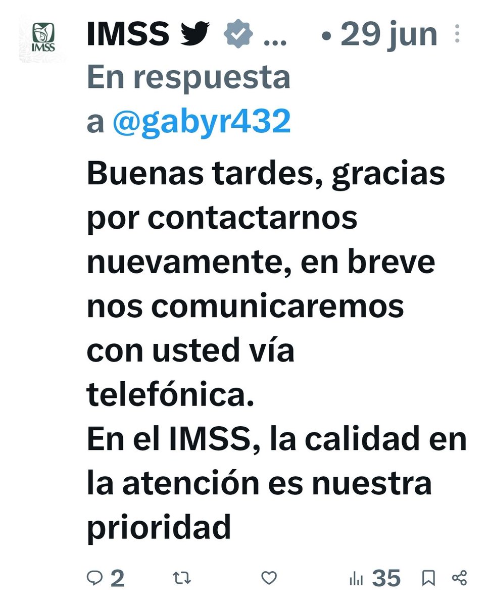 gabyr432's tweet photo. Es 27 de julio y el @Tu_IMSS  sigue sin comunicarse conmigo. Exigen cita antes de acabar el mes  y yo los contacte incluso en el anterior  y NO TIENEN ESPACIO ¿QUE HAGO? @Claudiashein  ¿ese servicio es el que prometieron? https://t.co/Ya1PbkrhWp
