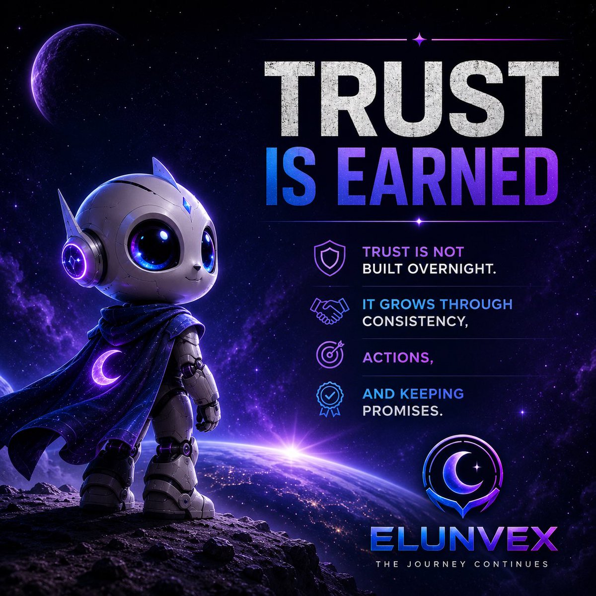 ELUNVEX's tweet photo. #ELUNVEX
#Trust
#BuildTogether
#Community
#AI
#Web3
#Crypto
#Innovation
#Future
#TheJourneyContinues https://t.co/ORV2LX2yLJ