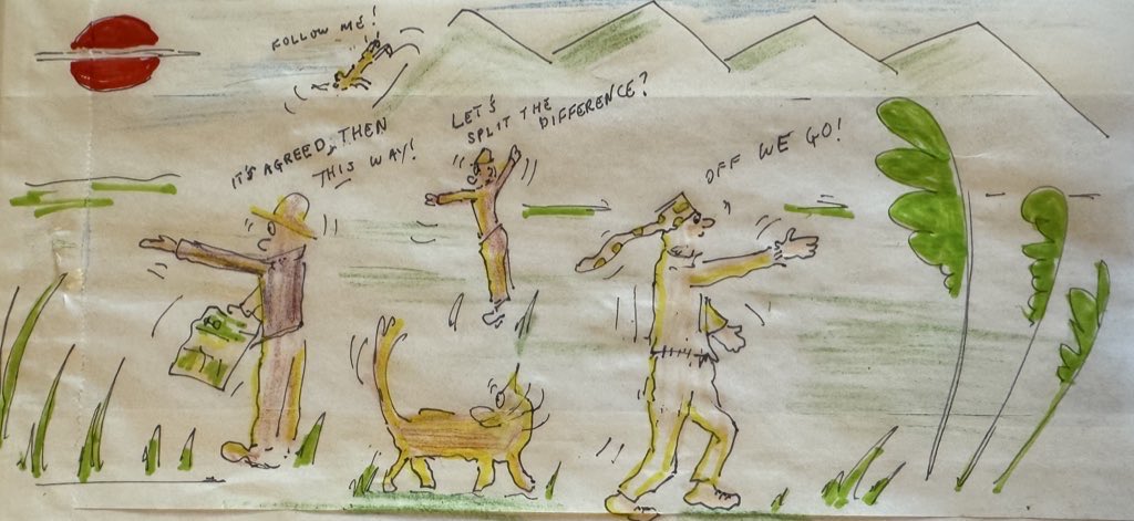 benedictallen's tweet photo. "Sometimes in life you just know you've  chosen the right leader..."

Upbeat sandwich wrapper sketch-of-the-day to help you on your way. 👍🏼😃

(This from a little while ago, as I'm on my hols.) https://t.co/VvsUvrhegy