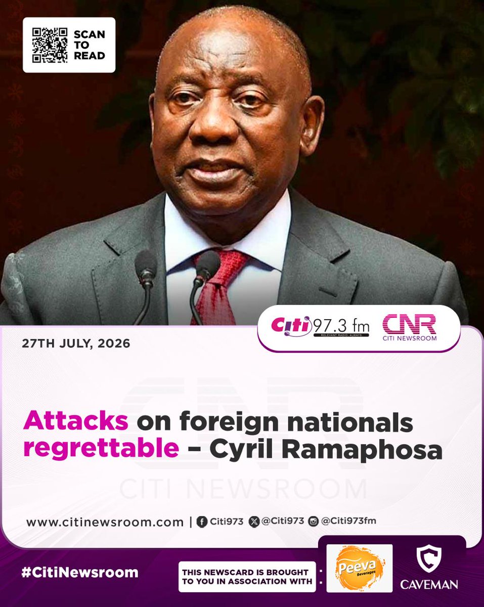 Citi973's tweet photo. South African President Cyril Ramaphosa has expressed deep regret over the recent attacks on foreign nationals in South Africa, pledging decisive action against those responsible for the violence.

Full story here ⬇️
https://t.co/UImcWp2hFB

#CitiNewsroom #CitiFM #GhanaNews https://t.co/ioNvAku52b