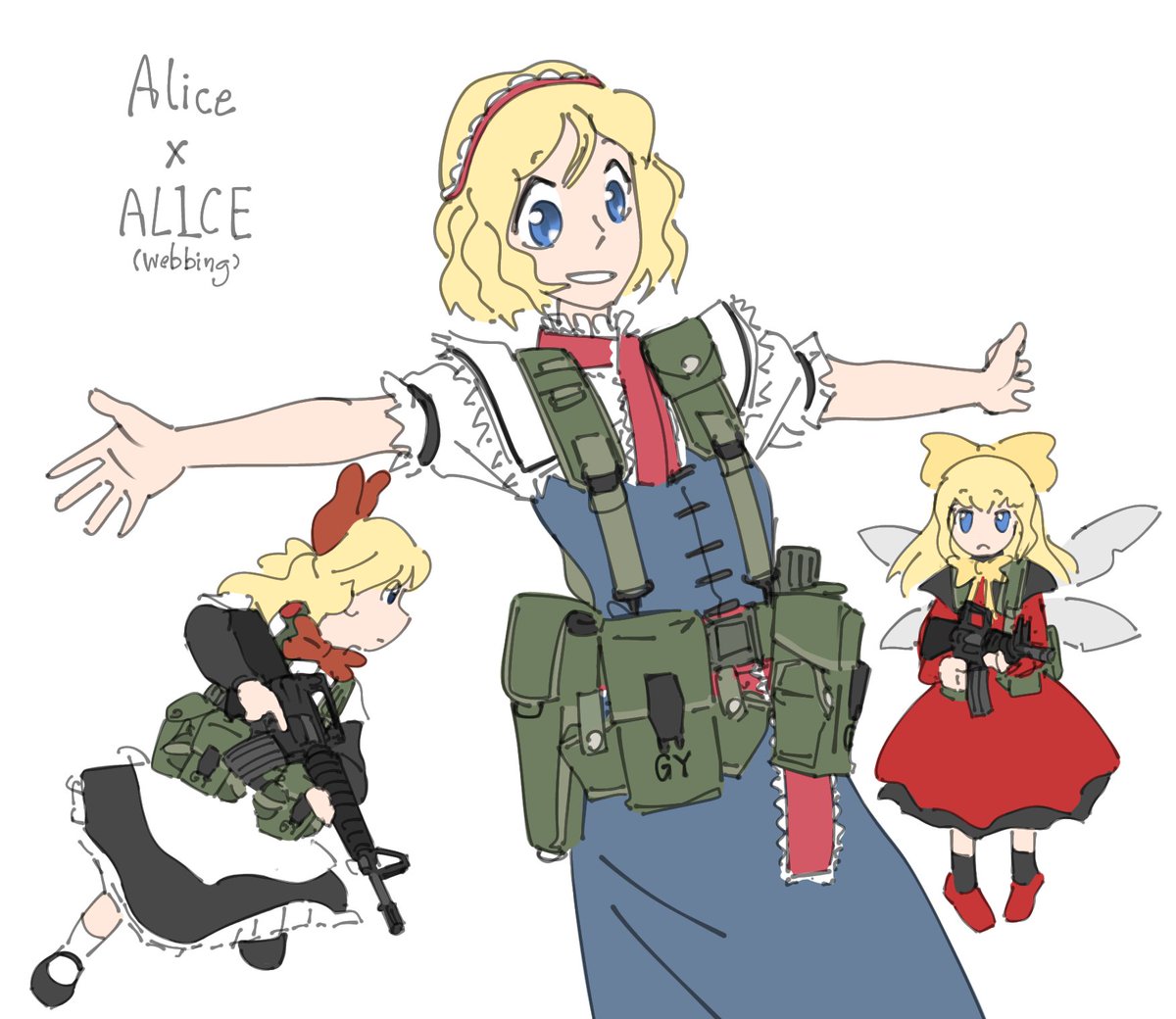 EmmaPtortetor's tweet photo. Alice and ALICE (webbing)

#東方Project https://t.co/SfnfHx6Ue0
