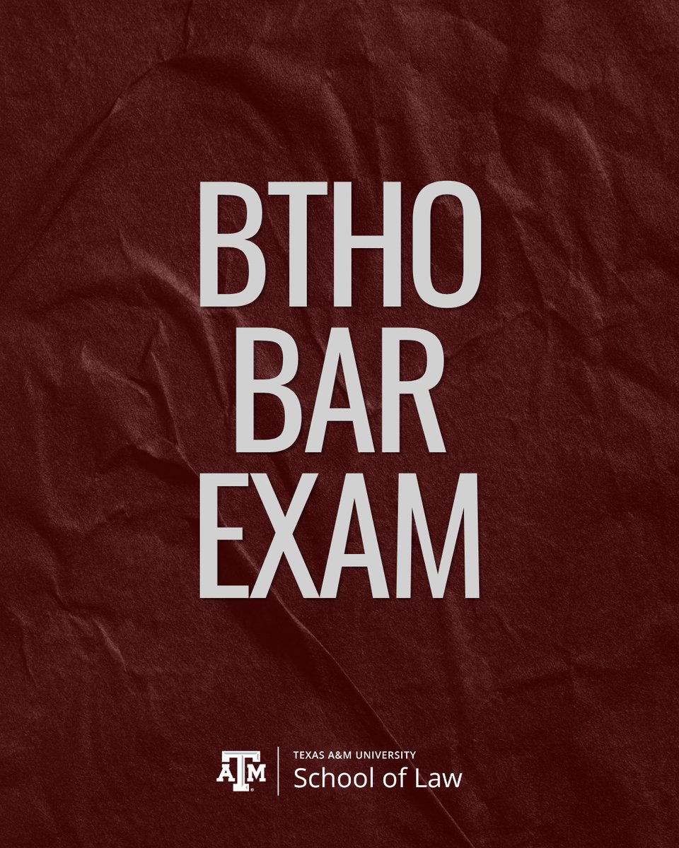 TAMULawSchool's tweet photo. BTHO Bar Exam, Aggies! You got this.👍 https://t.co/GORSavFrMJ