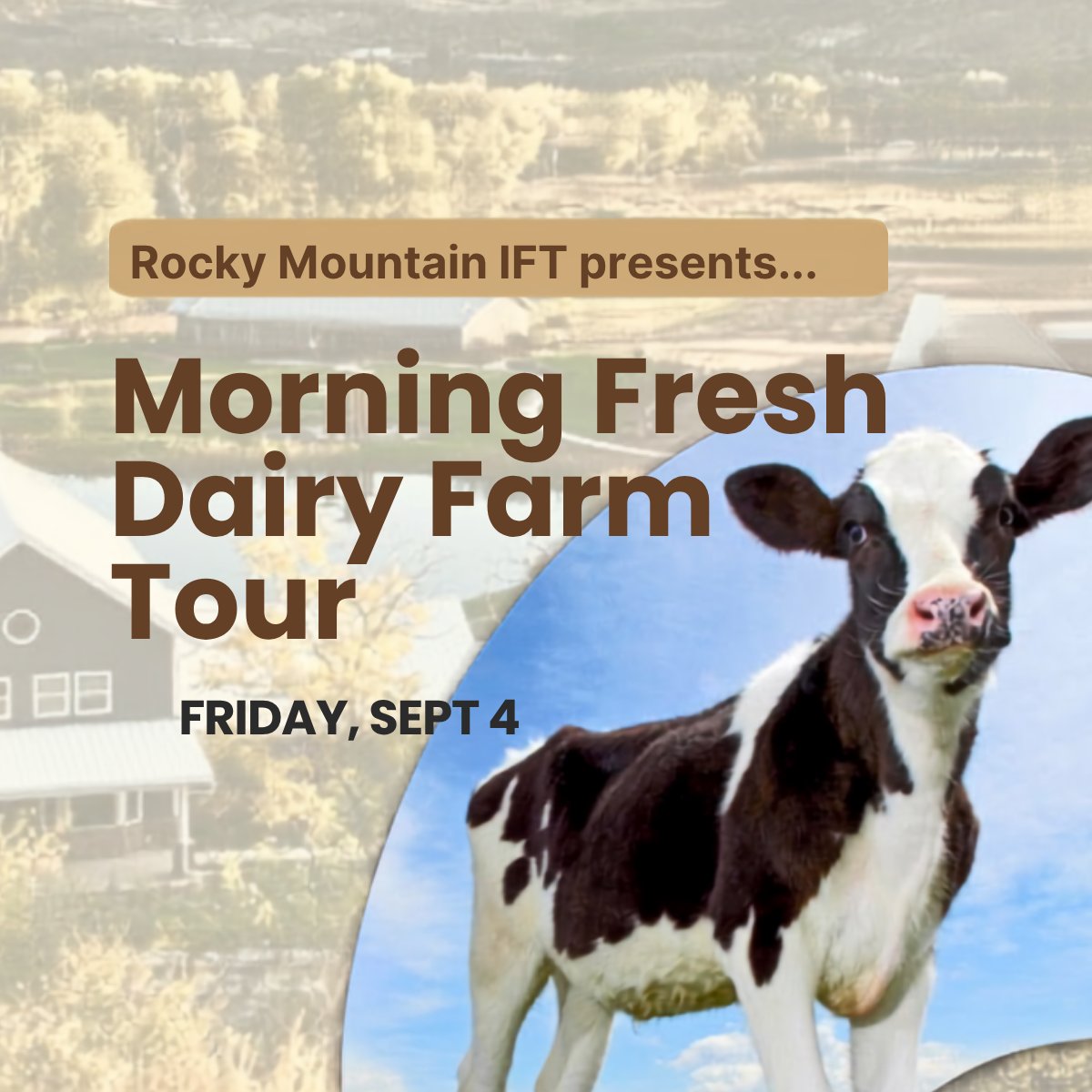 solitsocial2025's tweet photo. #SEPT 4: Join Rocky Mountin IFT for a VIP Tour &amp; Happy Hour at Morning Fresh Dairy Farm! This is a unique &amp; exclusive opportunity to see the inside operations of a renowned 5th-Generation family dairy farm! Gett all the info: https://t.co/WZ5Zp2YfgV https://t.co/QtY9N39fGy
