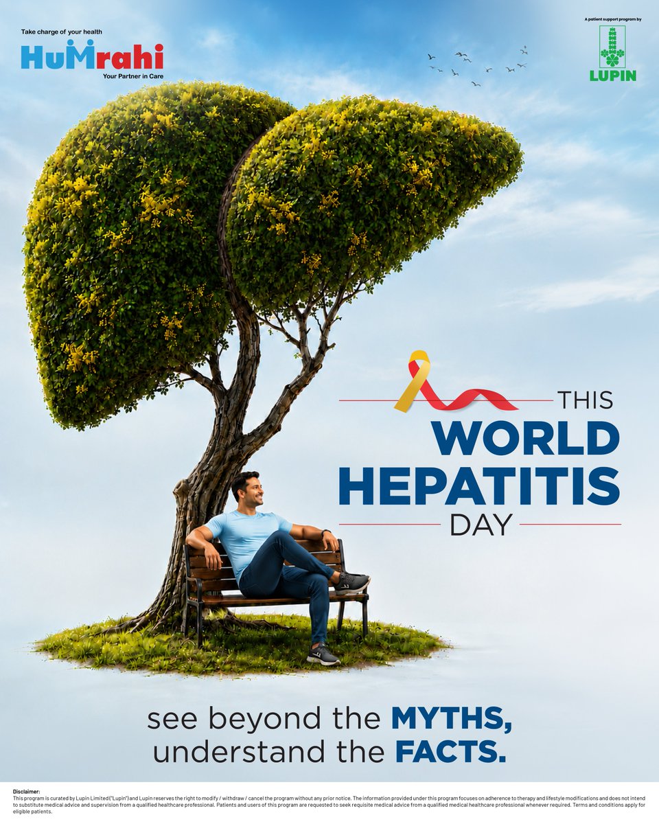 HumrahiCare's tweet photo. Don't let myths shape your health decisions.💙

This #WorldHepatitisDay, know the facts, not the myths. Your liver will thank you.💙

🤝With Humrahi, your partner in care.
🔗Website: Link in bio
📞7808777777

#KnowTheFacts #MythVsFact #Humrahi #LupinCare #HumrahiYourPartnerInCare https://t.co/3vWhOaMFDh