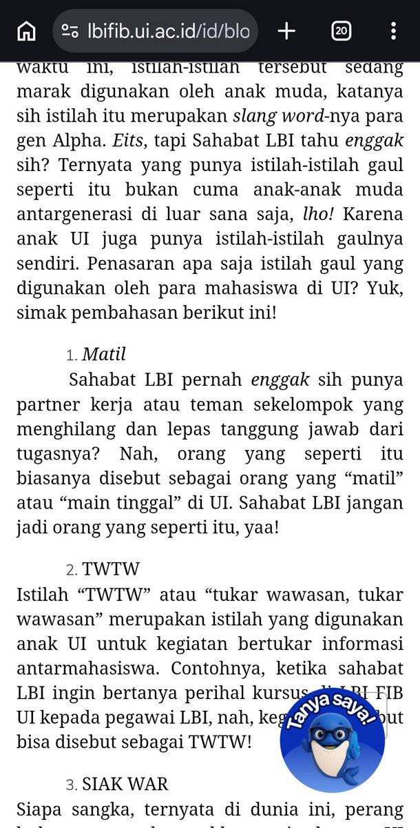 Karj1mut's tweet photo. @umenumen Twtw ini beneran bahasanya anak Ui sampe ada di website fib nya 😭 https://t.co/BPpajb32dS