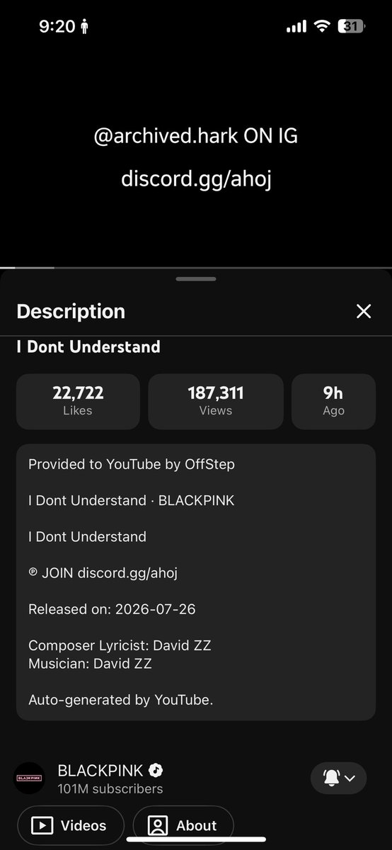 Amypigooo's tweet photo. Some unauthorized people used the group’s name to release AI-generated songs via music distribution platforms. Since YouTube is linked with YouTube Music, these fake tracks mistakenly appear under their official account. 

(I heard Someone said about this)
#blackpink #youtube https://t.co/MPL8JYPblI