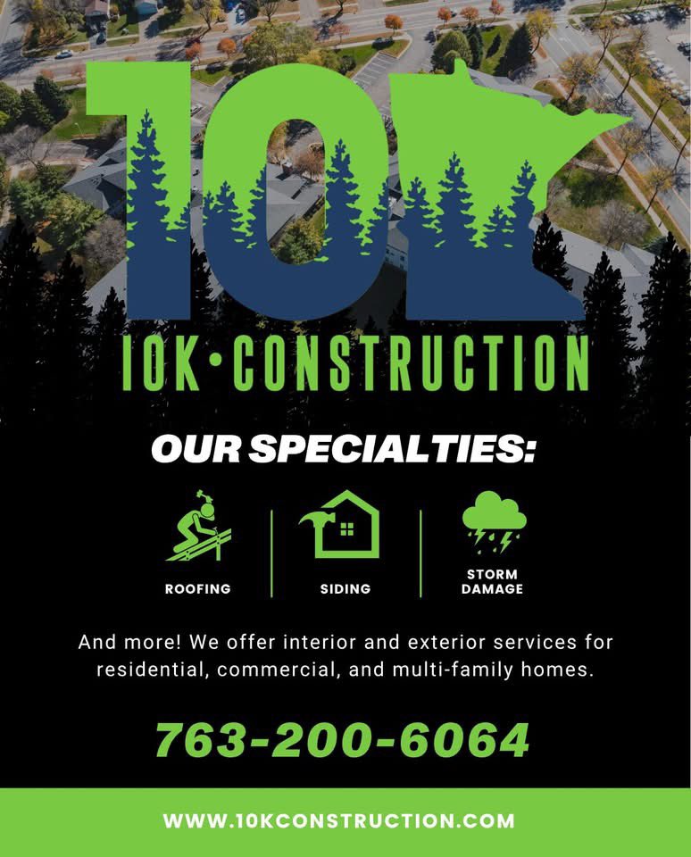 rshaver11's tweet photo. 10K Construction has built its reputation on quality, trust, and relationships, not transactions. In just five years, they’ve become Minnesota’s go-to contractor for roofing, siding, windows, decks, and interior remodels for homes and businesses! Give them a call! https://t.co/pAs8Ithsme